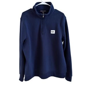 Michael Kors Men's 1/4 Zip Navy Blue Pullover XL